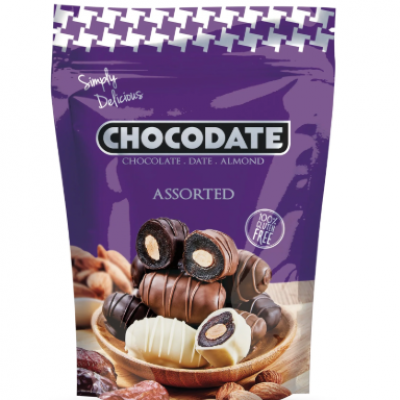 CHOCODATE Karışık Hurma Badem Dolgulu Çikolata 100 Gr