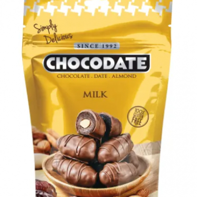 CHOCODATE Karışık Hurma Badem Dolgulu Sütlü  Çikolata 100 Gr