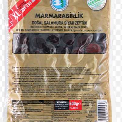 MARMARA BİRLİK XL Doğal Salamura Siyah Zeytin 500 Gr
