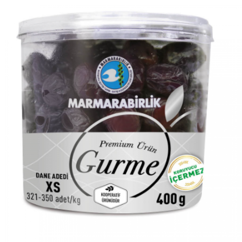 MARMARA BİRLİK XS GURME Doğal Siyah Zeytin Yağlı Salamura 400Gr