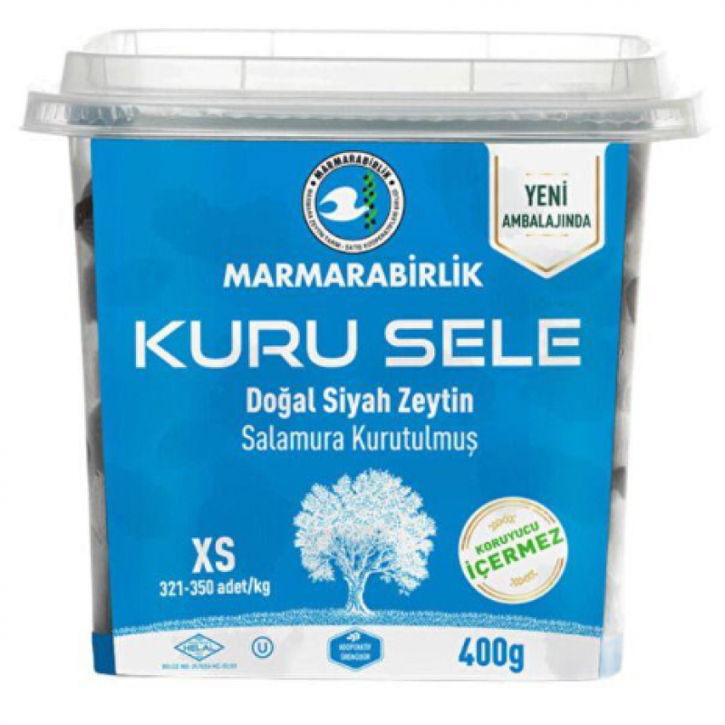 MARMARA BİRLİK XS KURU SELE Doğal Siyah Zeytin Salamura Kurutulmuş 410 Gr